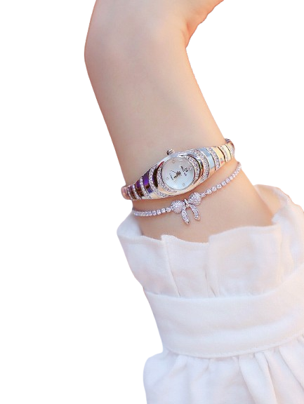 Ladies Gold Watch Diamond Wristwatch