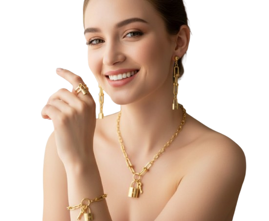 Padlock & Key Chain Jewelry Set