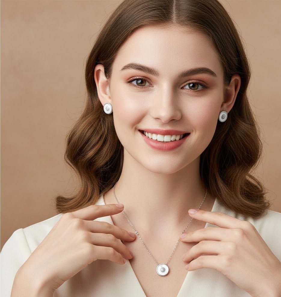 Sunburst Pearl Cluster Jewelry Set