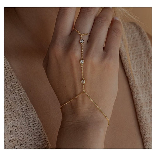 Hand Chain Bracelet For Women, Ring Bracelet