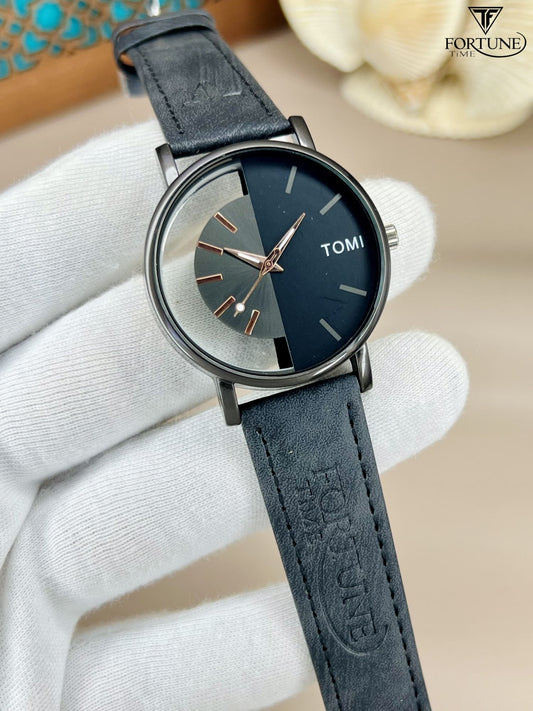 Leather Casual Watch for Man TOMI Quartz Watches for Boys & Men
