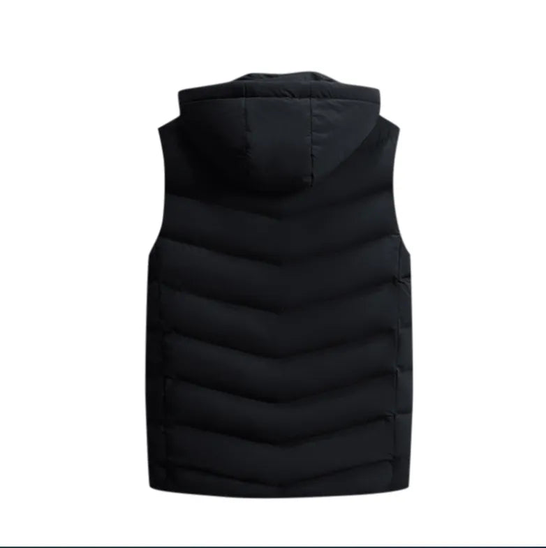 Men's Hooded Vest Padding Bomber Jacket