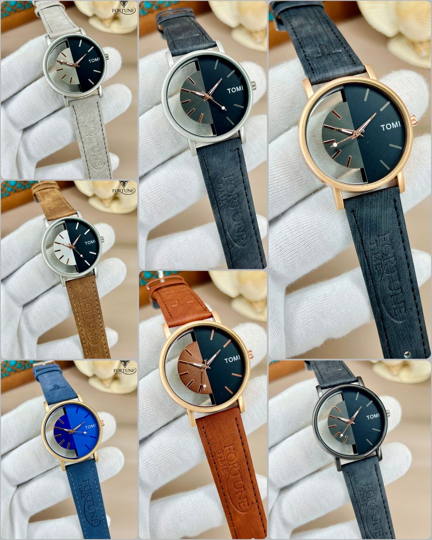 Leather Casual Watch for Man TOMI Quartz Watches for Boys & Men