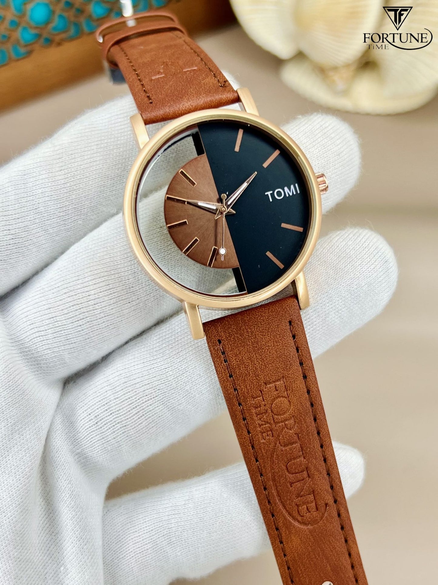 Leather Casual Watch for Man TOMI Quartz Watches for Boys & Men