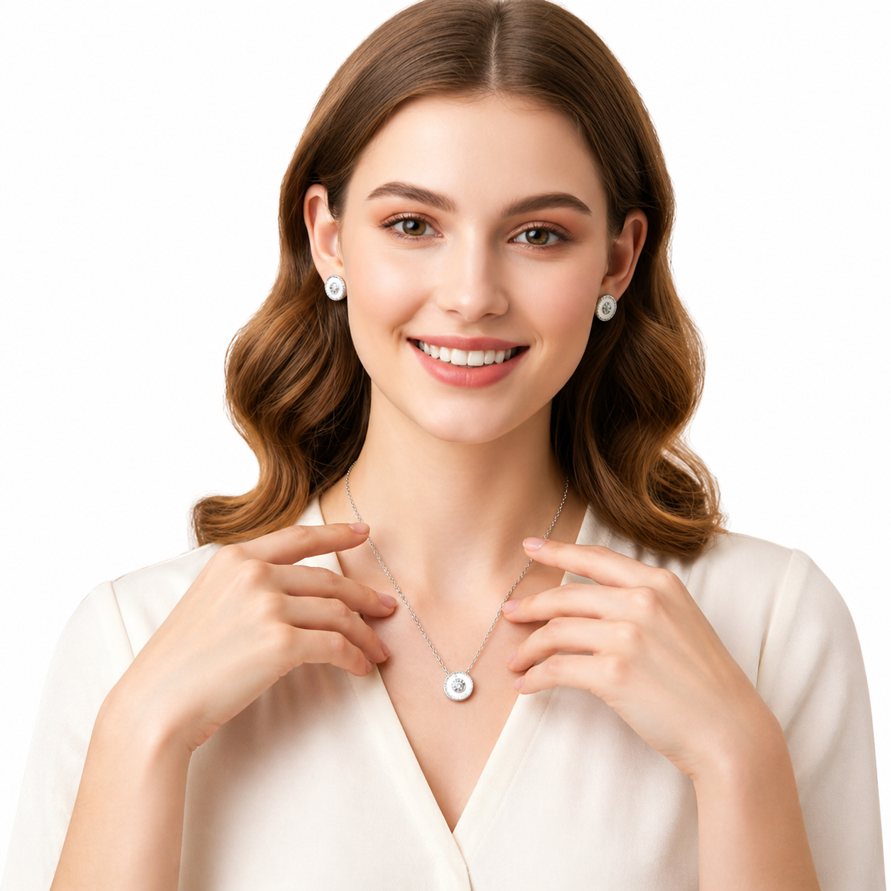 Sunburst Pearl Cluster Jewelry Set